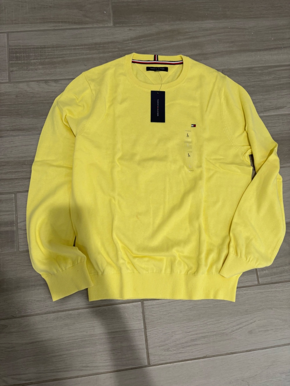 Tommy Hilfiger Men’s Yellow Crewneck Sweatshirt
